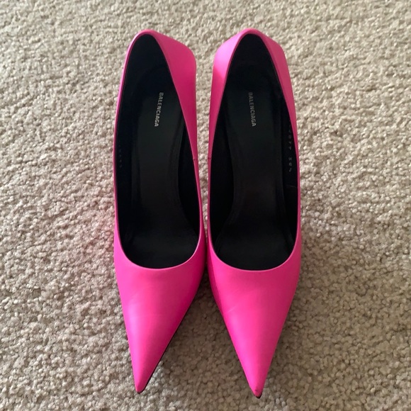 PINK SQUARE BALENCIAGA PUMPS 38.5 (size 8 1/2) - Picture 1 of 7
